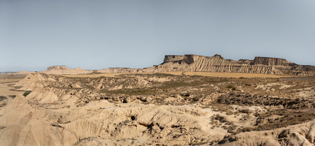 Bardenas dry desert panorama in Navarre, Spainの写真素材