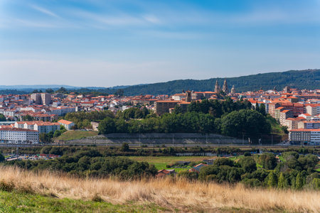Long exposure of Santiago de Compostela skylineの写真素材
