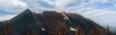 Cumbre vieja volcano crater in La Palma islandの写真素材