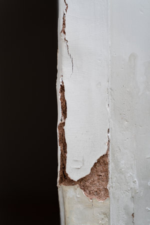 Old and Damaged Weathered Wall Backgroundの写真素材