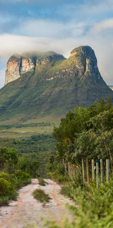 Journey through the Chapada Diamantinas Rocky Terrain in Africaの写真素材