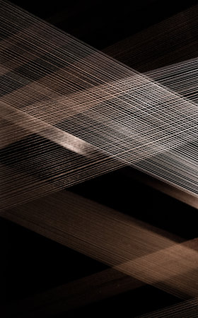 Abstract Brown Textured Threads with Artistic Patternsの写真素材