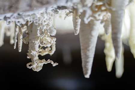 Intricate Stalactite Formations Inside a Cave System
