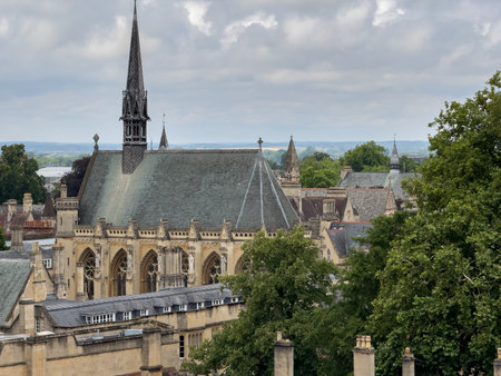 Majestic Gothic Architecture with Scenic Viewsの写真素材