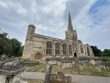 Majestic Gothic Church with Historic Cemetery View