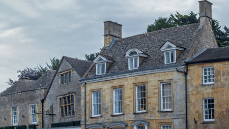 Charming Old English Stone Houses with Gable Roofs