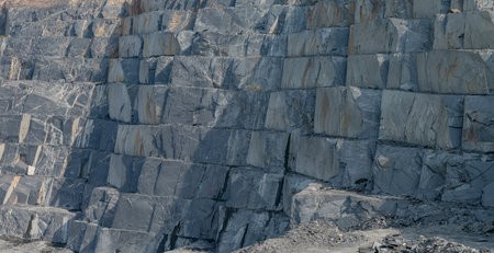 Majestic Stone Quarry with Layered Rock Formations
