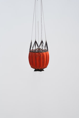 Aerial Firefighting Water Bucket Suspended in Airの写真素材