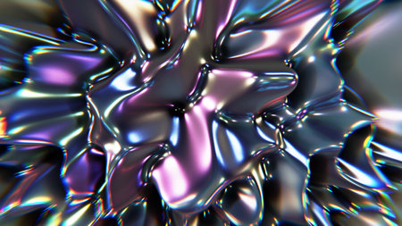 Realistic 3D illustration of the metallic abstract rendered as background