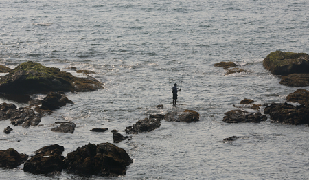 man fishingの写真素材