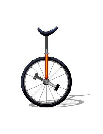 Urban family bike flat vector. Urban monocycle, leasure and sport transport for family. Monocycle illustration for a logo or an icon. Bike drawing isolated on white background. City transport for funのイラスト素材