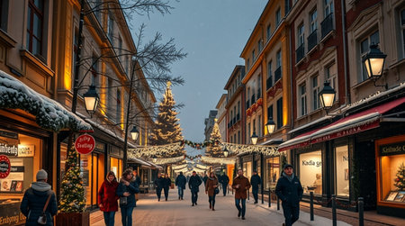 Christmas market in Salzburg, Austriaの写真素材
