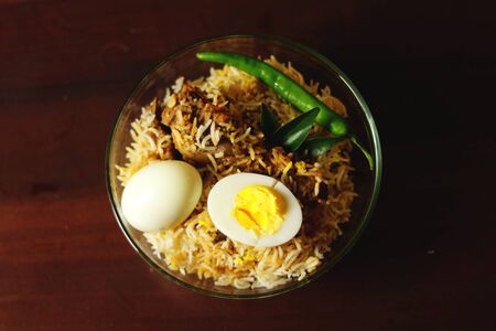Delicious chicken biriyani closeの写真素材