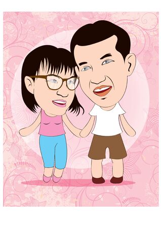 vector illustration graphic cartoon valentine love loversのイラスト素材