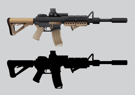 vector illustration Graphic gun shooter  weapon barrel armsのイラスト素材