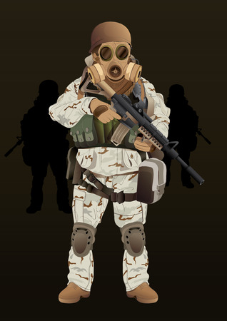 vector  illustration  Soldier military equipment militiaのイラスト素材