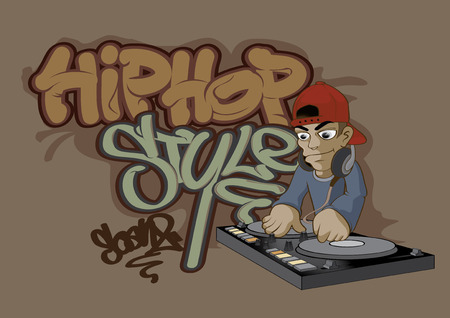 vector  illustration  Graphic cartoon Graffiti  Hip hopのイラスト素材
