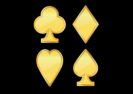 vector illustration graphic background poker golden Clubs card hearts diamonds spades goldのイラスト素材