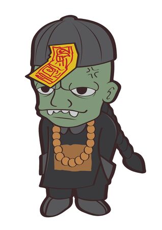 vector  illustration graphic cartoon Ghost Chinese people China Cathay body nobility nobleman aristocracy Halloweenのイラスト素材