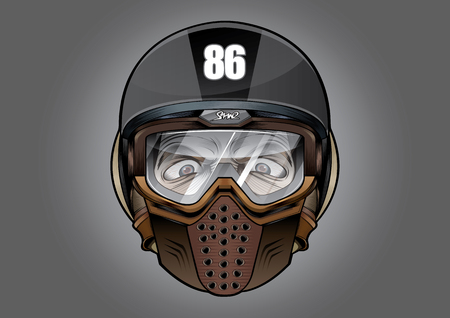 Vector illustration of antiknock helmet.のイラスト素材