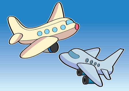 vector  illustration graphic background sky airplane aircraft aeroplane plane cartoon fly wing transport Passenger Travel journey tripのイラスト素材