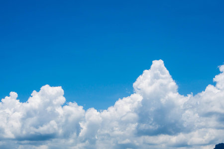 Blue sky and white cloud. Sunny day.の写真素材