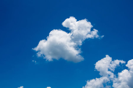 Blue sky and white cloud. Sunny day.の写真素材