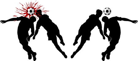 Two football players attack gate of the opponent; のイラスト素材