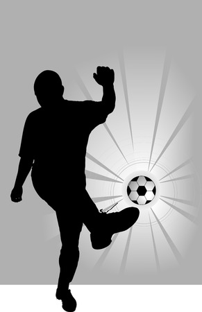 The group of football players plays football on a green background; のイラスト素材