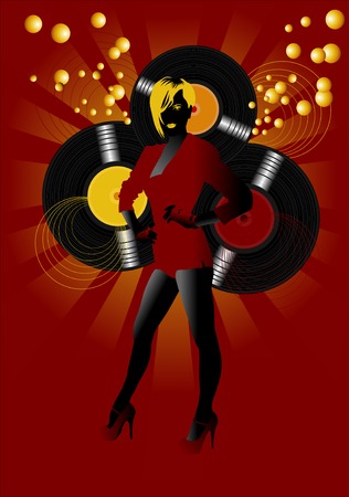 invitation to a party in the style of disco; のイラスト素材