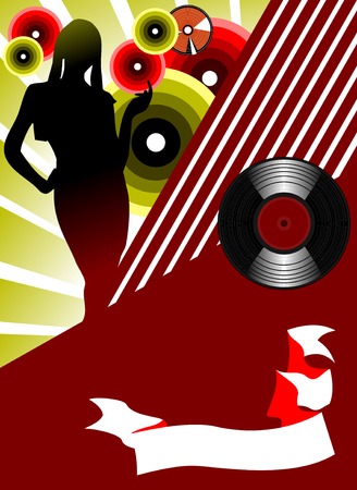 invitation to a party in the style of disco;のイラスト素材