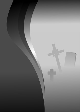 old gray cemetery on the background of a dagger; のイラスト素材