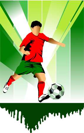 Vector Soccer player design / Football Background / Vector sport design; のイラスト素材
