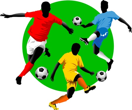 soccer design element, green backgroundのイラスト素材