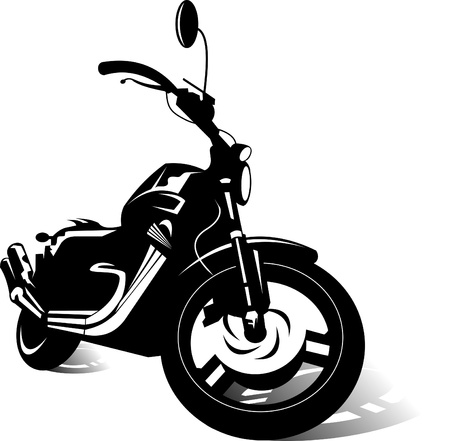 black sports bike  vector illustration ; のイラスト素材