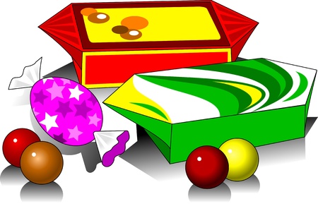 colorful candies and sweets in a beautiful package  vector のイラスト素材