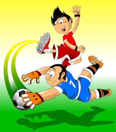 soccer design element, green backgroundのイラスト素材