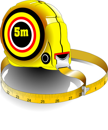 yellow measuring tape on a white background, vectorのイラスト素材