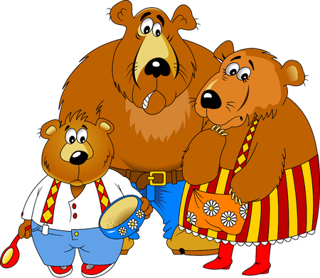 The family of bears. Father, mother and son, vectorのイラスト素材