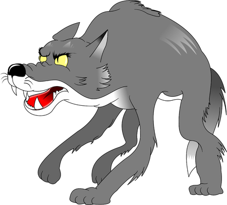 evil scary wolf ready to attackのイラスト素材