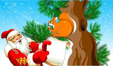 Illustration for Christmas and New Year. Santa Claus.のイラスト素材