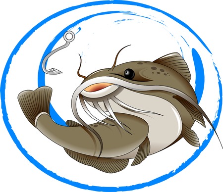 the figure shows the fish catfish, vectorのイラスト素材
