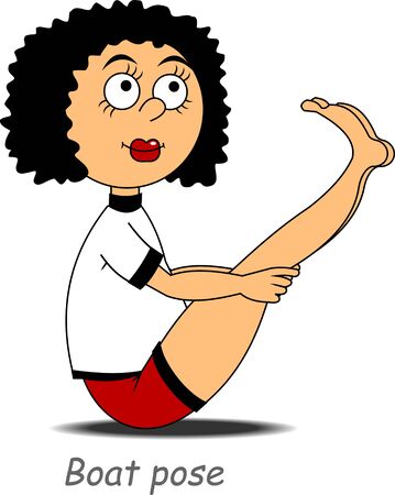 young athlete performs gymnastic exercises, vector and illustrationのイラスト素材