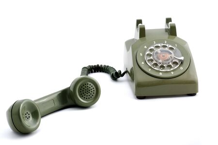 Old fashioned green telephone の写真素材