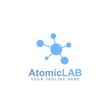 blue chemical molecular vector logo designのイラスト素材