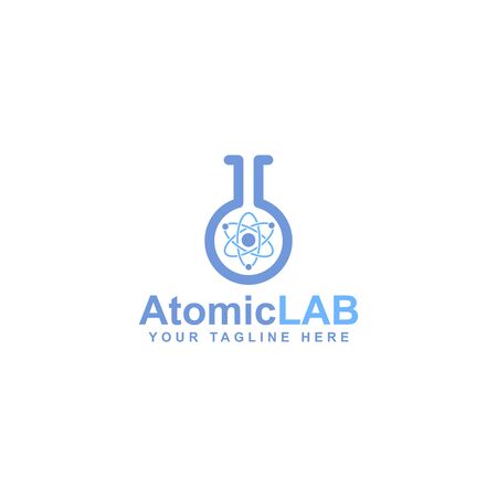 beaker and logo design atomic orbital trajectoryのイラスト素材