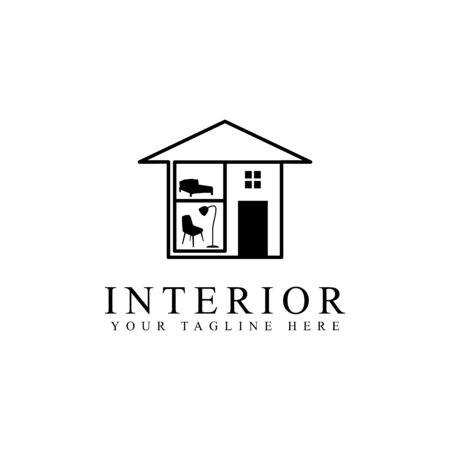 Simple interior room with home furnitureのイラスト素材