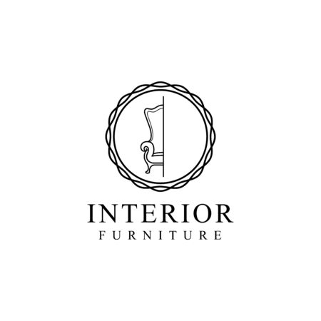 simple interior design furniture isolated white backgroundのイラスト素材