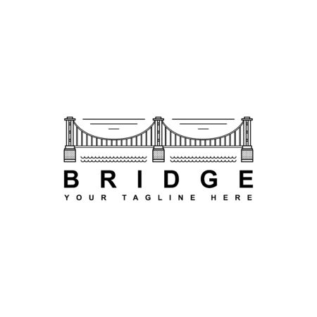 simple bridge logo vector design isolated white backgroundのイラスト素材