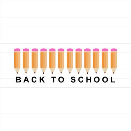 flat design of school stationeryのイラスト素材